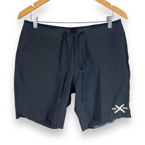 Athletic Recon Fitness Shorts Mens 32 Black Stretch 8.5" inseam MINT‎